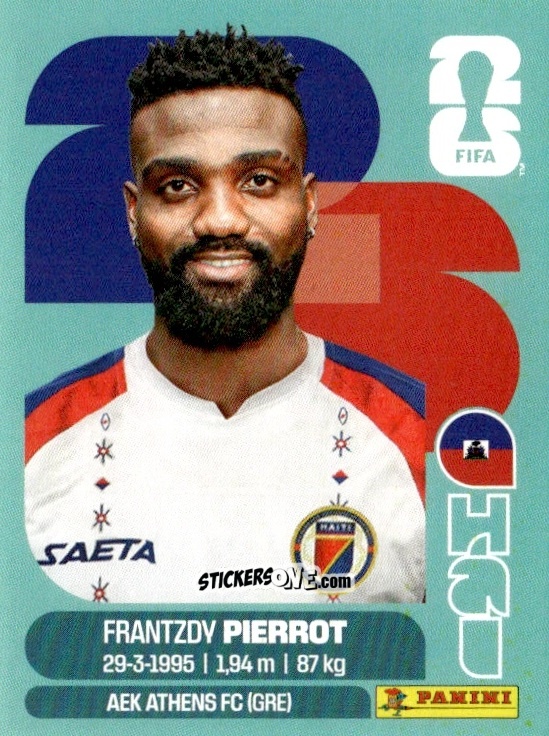 Sticker Frantzdy Pierrot - Fifa World Cup 2026. Standard Edition n. HAI20 - Panini
