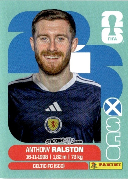 Cromo Anthony Ralston - Fifa World Cup 2026. Standard Edition n. SCO9 - Panini