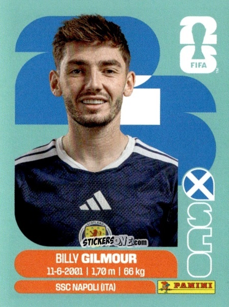 Sticker Billy Gilmour - Fifa World Cup 2026. Standard Edition n. SCO12 - Panini