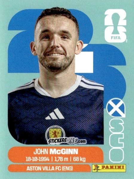 Cromo John McGinn - Fifa World Cup 2026. Standard Edition n. SCO17 - Panini
