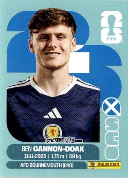 Figurina Ben Gannon-Doak - Fifa World Cup 2026. Standard Edition n. SCO20 - Panini