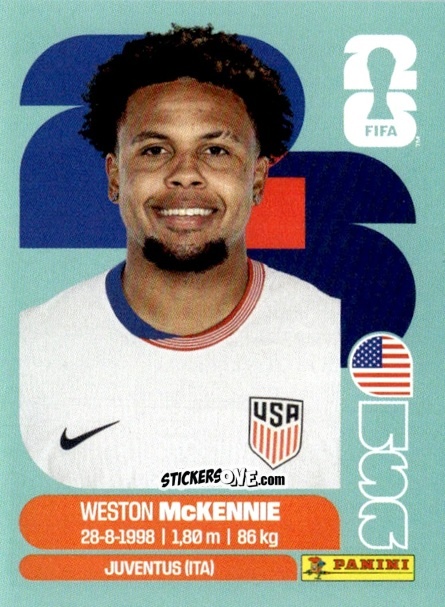 Cromo Weston Mckennie - Fifa World Cup 2026. Standard Edition n. USA10 - Panini
