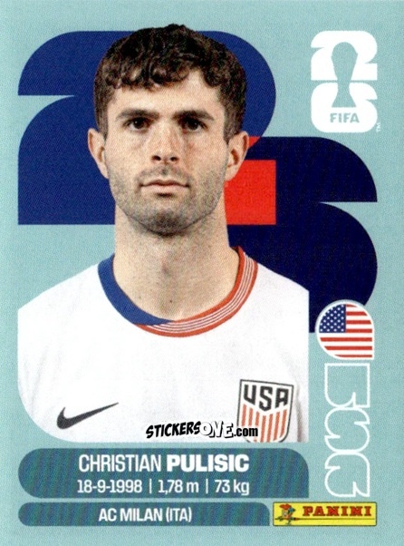 Cromo Christian Pulisic - Fifa World Cup 2026. Standard Edition n. USA16 - Panini