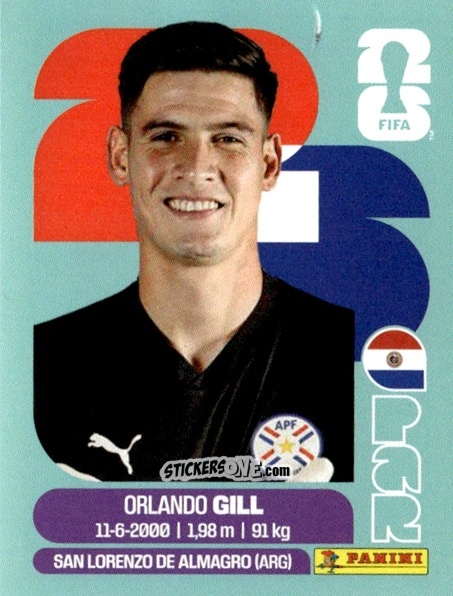 Sticker Orlando Gill - Fifa World Cup 2026. Standard Edition n. PAR3 - Panini