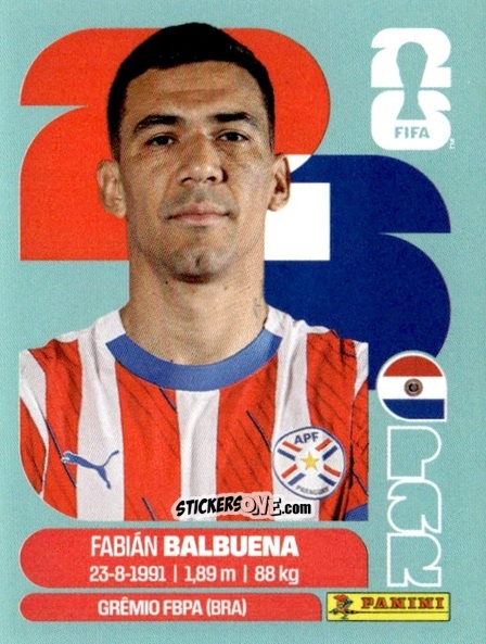 Figurina Fabián Balbuena - Fifa World Cup 2026. Standard Edition n. PAR5 - Panini