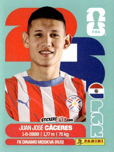 Sticker Juan José Cáceres - Fifa World Cup 2026. Standard Edition n. PAR6 - Panini