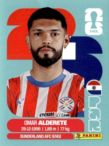 Cromo Omar Alderete - Fifa World Cup 2026. Standard Edition n. PAR7 - Panini