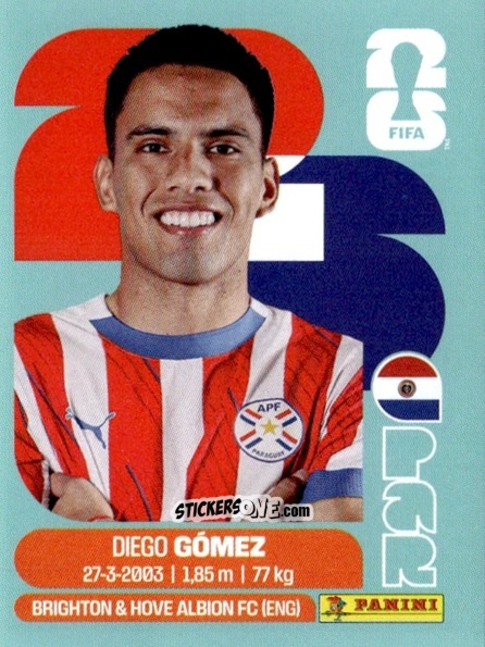 Sticker Diego Gomez - Fifa World Cup 2026. Standard Edition n. PAR10 - Panini
