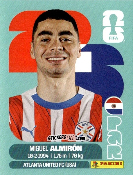 Cromo Miguel Almirón - Fifa World Cup 2026. Standard Edition n. PAR17 - Panini