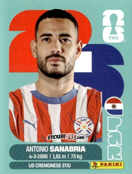 Figurina Antonio Sanabria - Fifa World Cup 2026. Standard Edition n. PAR20 - Panini