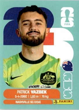 Figurina Patrick Yazbek - Fifa World Cup 2026. Standard Edition n. AUS16 - Panini