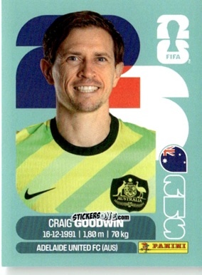 Figurina Craig Goodwin - Fifa World Cup 2026. Standard Edition n. AUS17 - Panini