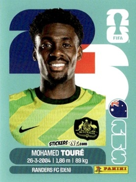 Figurina Mohamed Touré - Fifa World Cup 2026. Standard Edition n. AUS20 - Panini