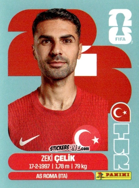 Cromo Zeki Celik - Fifa World Cup 2026. Standard Edition n. TUR4 - Panini