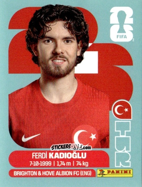 Cromo Ferdi Kadioglu - Fifa World Cup 2026. Standard Edition n. TUR8 - Panini