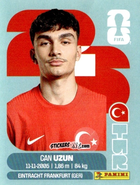 Cromo Can Uzun - Fifa World Cup 2026. Standard Edition n. TUR17 - Panini