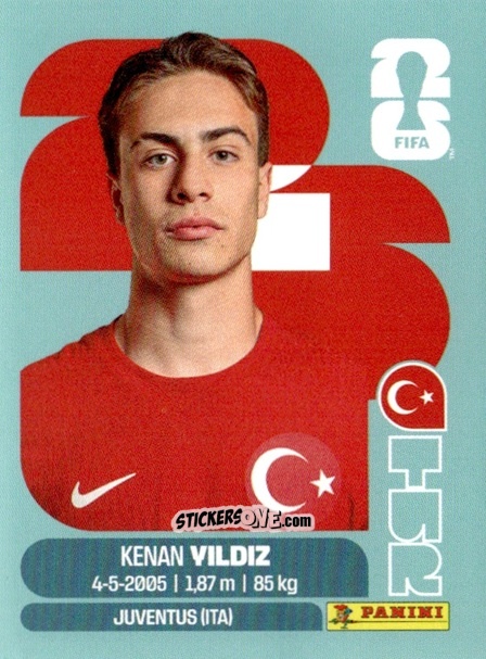 Cromo Kenan Yildiz - Fifa World Cup 2026. Standard Edition n. TUR20 - Panini