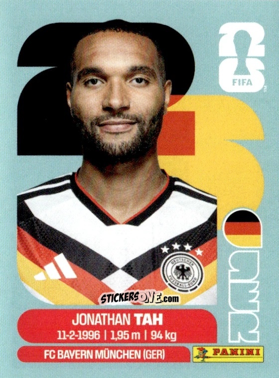 Sticker Jonathan Tah - Fifa World Cup 2026. Standard Edition n. GER3 - Panini