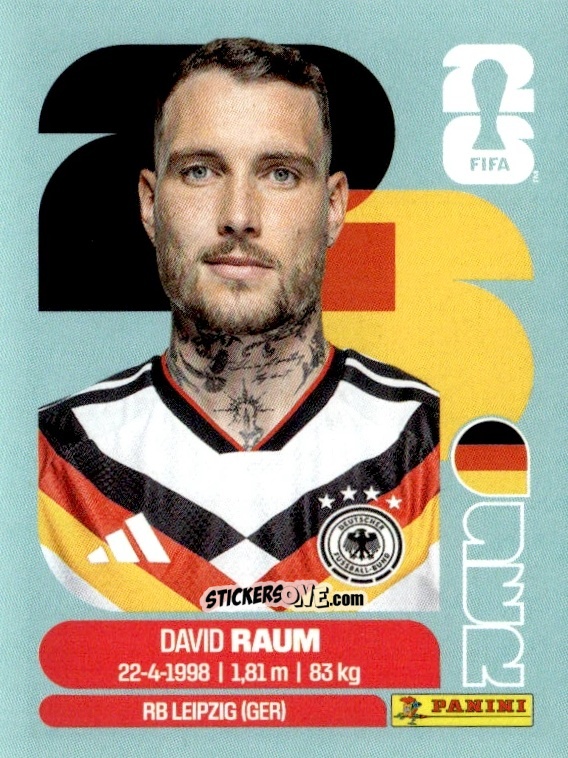 Sticker David Raum - Fifa World Cup 2026. Standard Edition n. GER4 - Panini