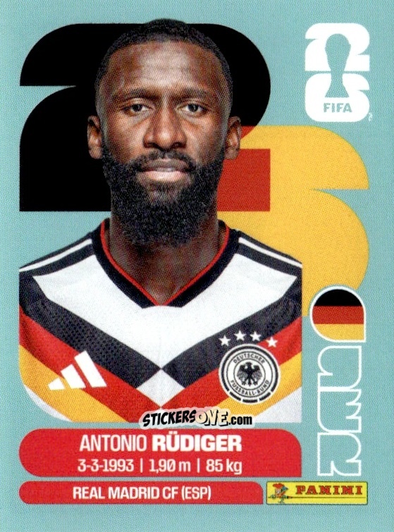 Cromo Antonio Rüdiger - Fifa World Cup 2026. Standard Edition n. GER6 - Panini