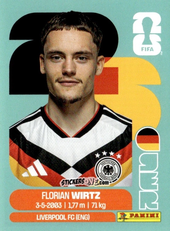 Cromo Florian Wirtz - Fifa World Cup 2026. Standard Edition n. GER11 - Panini