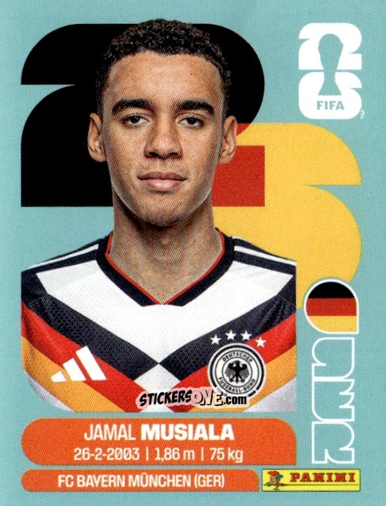 Cromo Jamal Musiala - Fifa World Cup 2026. Standard Edition n. GER15 - Panini