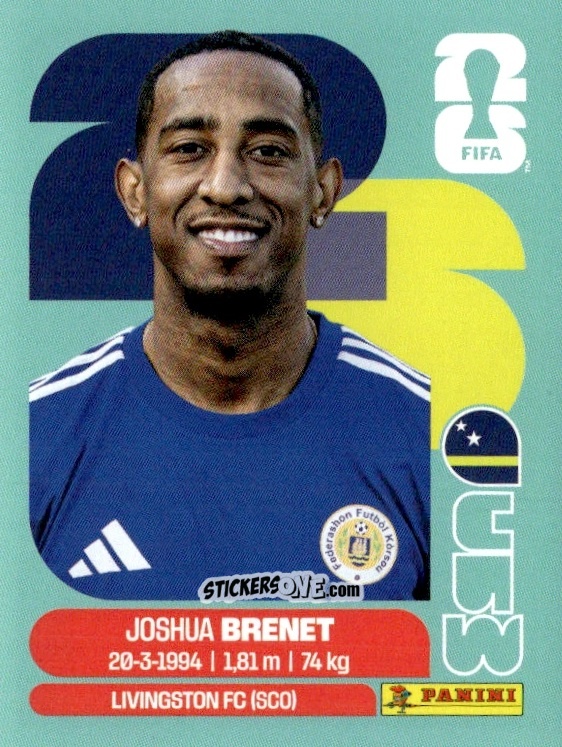Cromo Joshua Brenet - Fifa World Cup 2026. Standard Edition n. CUW6 - Panini