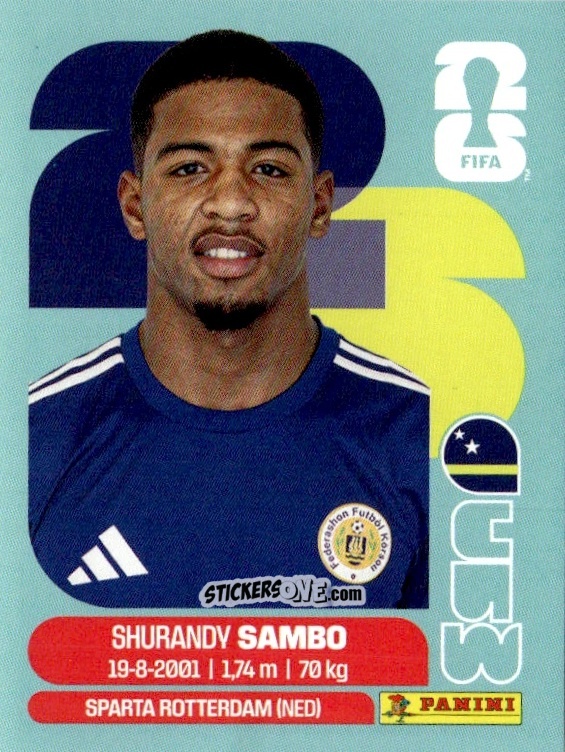 Cromo Shurandy Sambo - Fifa World Cup 2026. Standard Edition n. CUW8 - Panini