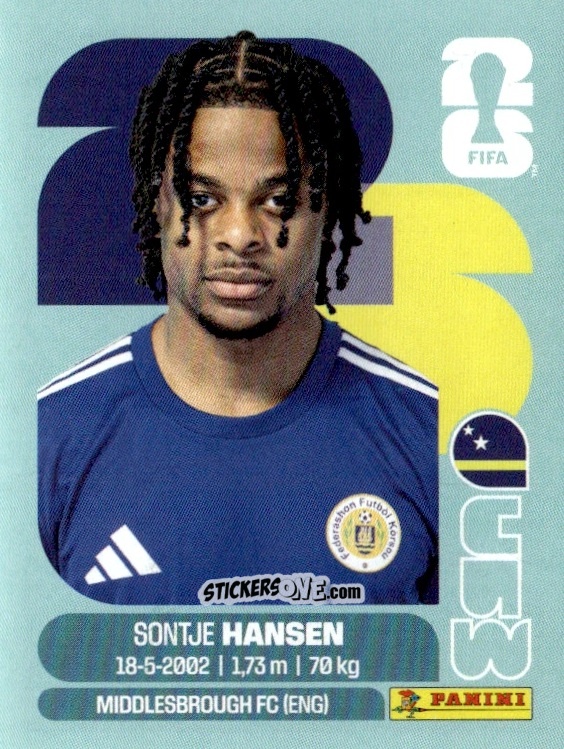 Cromo Sontje Hansen - Fifa World Cup 2026. Standard Edition n. CUW20 - Panini