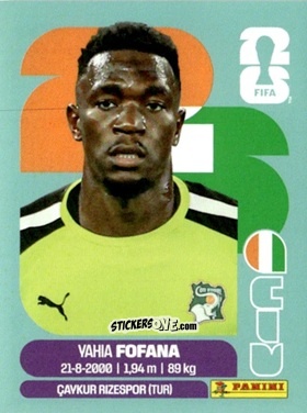 Sticker Yahia Fofana - Fifa World Cup 2026. Standard Edition n. CIV2 - Panini