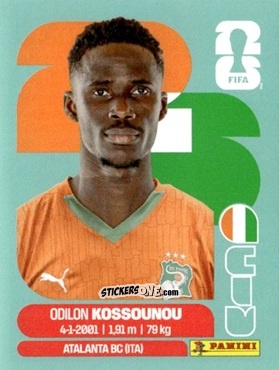 Cromo Odilon Kossounou - Fifa World Cup 2026. Standard Edition n. CIV5 - Panini