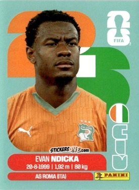 Sticker Evan Ndicka - Fifa World Cup 2026. Standard Edition n. CIV6 - Panini
