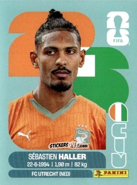 Sticker Sébastien Haller - Fifa World Cup 2026. Standard Edition n. CIV16 - Panini