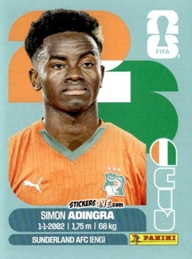 Sticker Simon Adingra - Fifa World Cup 2026. Standard Edition n. CIV17 - Panini