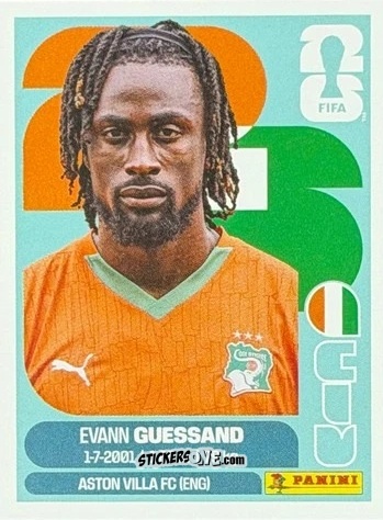 Sticker Evann Guessand - Fifa World Cup 2026. Standard Edition n. CIV19 - Panini