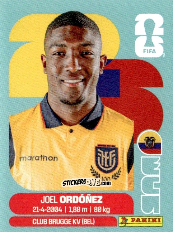 Cromo Joel Ordóñez - Fifa World Cup 2026. Standard Edition n. ECU8 - Panini