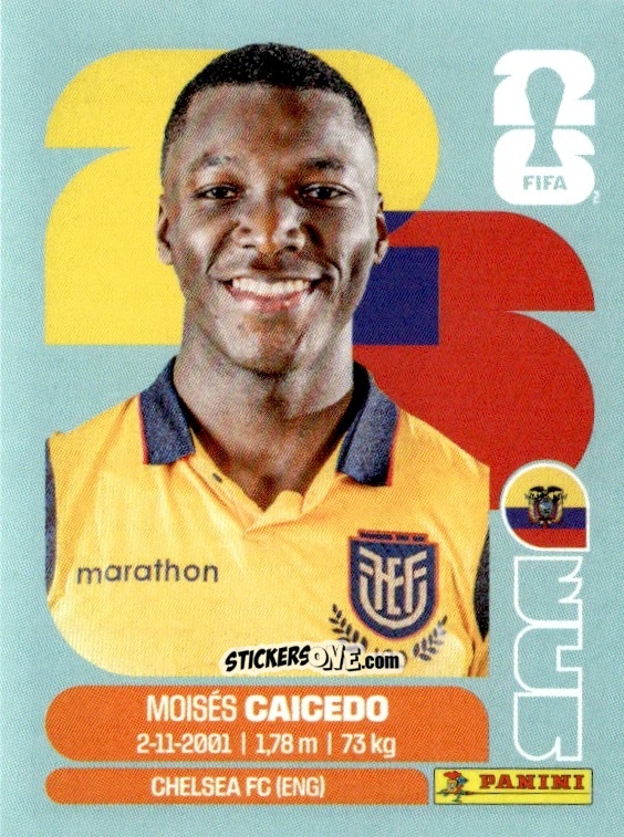Cromo Moises Caicedo - Fifa World Cup 2026. Standard Edition n. ECU9 - Panini
