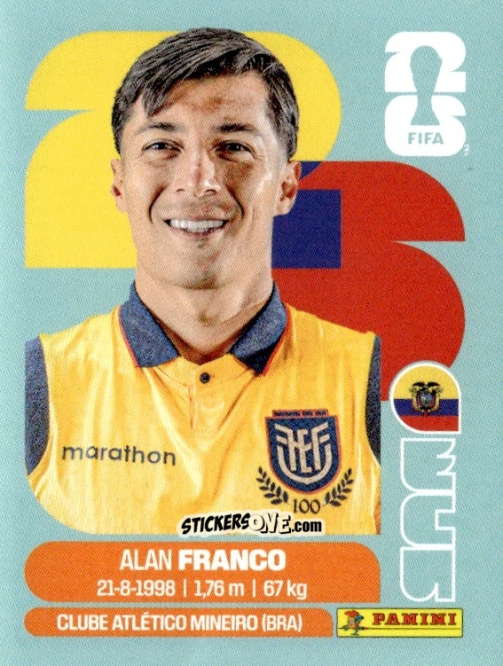 Sticker Alan Franco - Fifa World Cup 2026. Standard Edition n. ECU10 - Panini