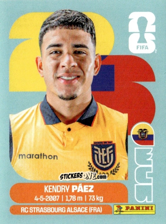 Sticker Kendry Paez - Fifa World Cup 2026. Standard Edition n. ECU11 - Panini