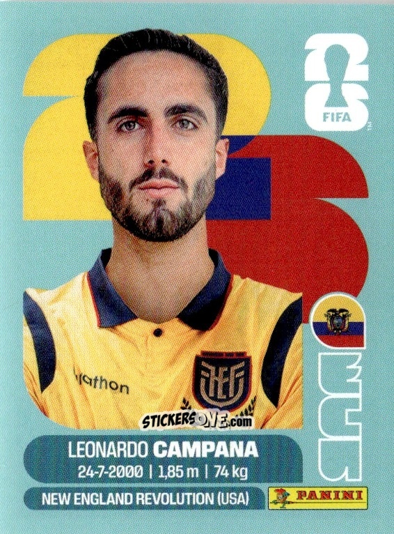 Sticker Leonardo Campana - Fifa World Cup 2026. Standard Edition n. ECU15 - Panini