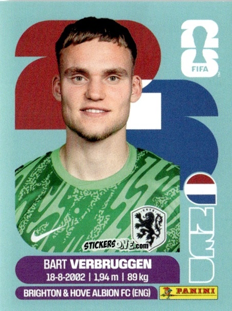 Figurina Bart Verbruggen - Fifa World Cup 2026. Standard Edition n. NED2 - Panini