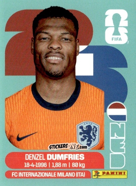 Sticker Denzel Dumfries - Fifa World Cup 2026. Standard Edition n. NED6 - Panini