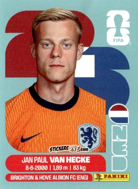 Figurina Jan Paul van Hecke - Fifa World Cup 2026. Standard Edition n. NED9 - Panini