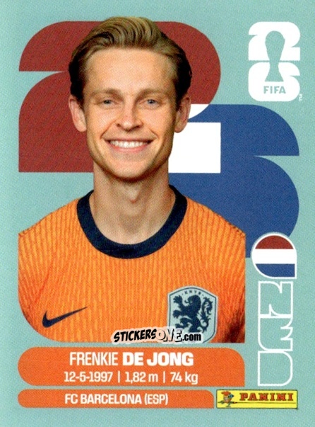 Sticker Frenkie de Jong - Fifa World Cup 2026. Standard Edition n. NED14 - Panini