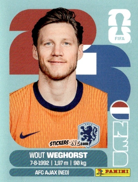 Figurina Wout Weghorst - Fifa World Cup 2026. Standard Edition n. NED19 - Panini