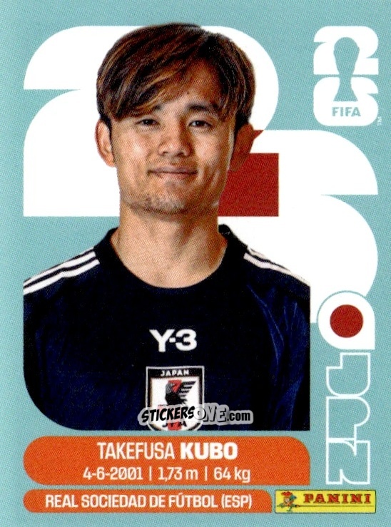 Cromo Takefusa Kubo - Fifa World Cup 2026. Standard Edition n. JPN12 - Panini