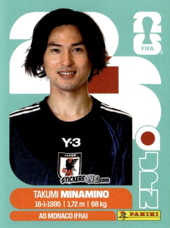Cromo Takumi Minamino - Fifa World Cup 2026. Standard Edition n. JPN16 - Panini