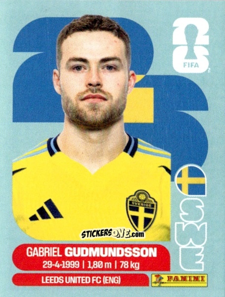 Cromo Gabriel Gudmundsson - Fifa World Cup 2026. Standard Edition n. SWE4 - Panini