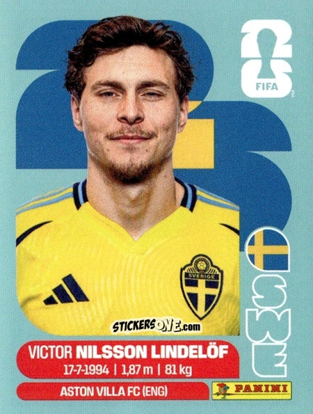 Sticker Victor Nilsson Lindelöf - Fifa World Cup 2026. Standard Edition n. SWE6 - Panini