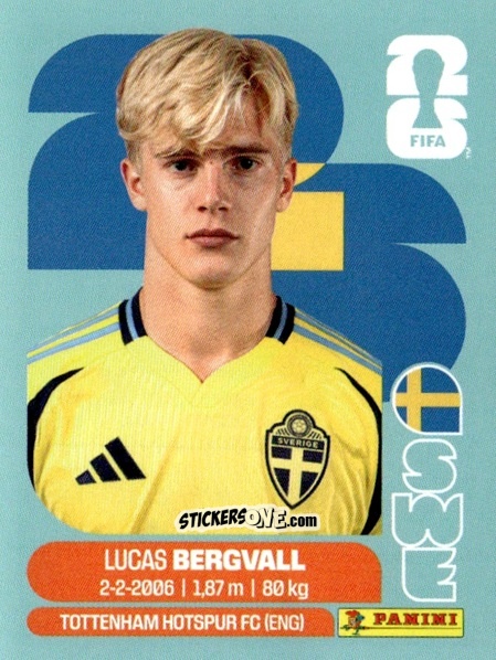 Sticker Lucas Bergvall - Fifa World Cup 2026. Standard Edition n. SWE8 - Panini